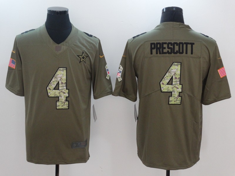 Men Dallas Cowboys #4 Prescott Camo Nike Olive Salute To Service Limited NFL Jerseys->seattle seahawks->NFL Jersey